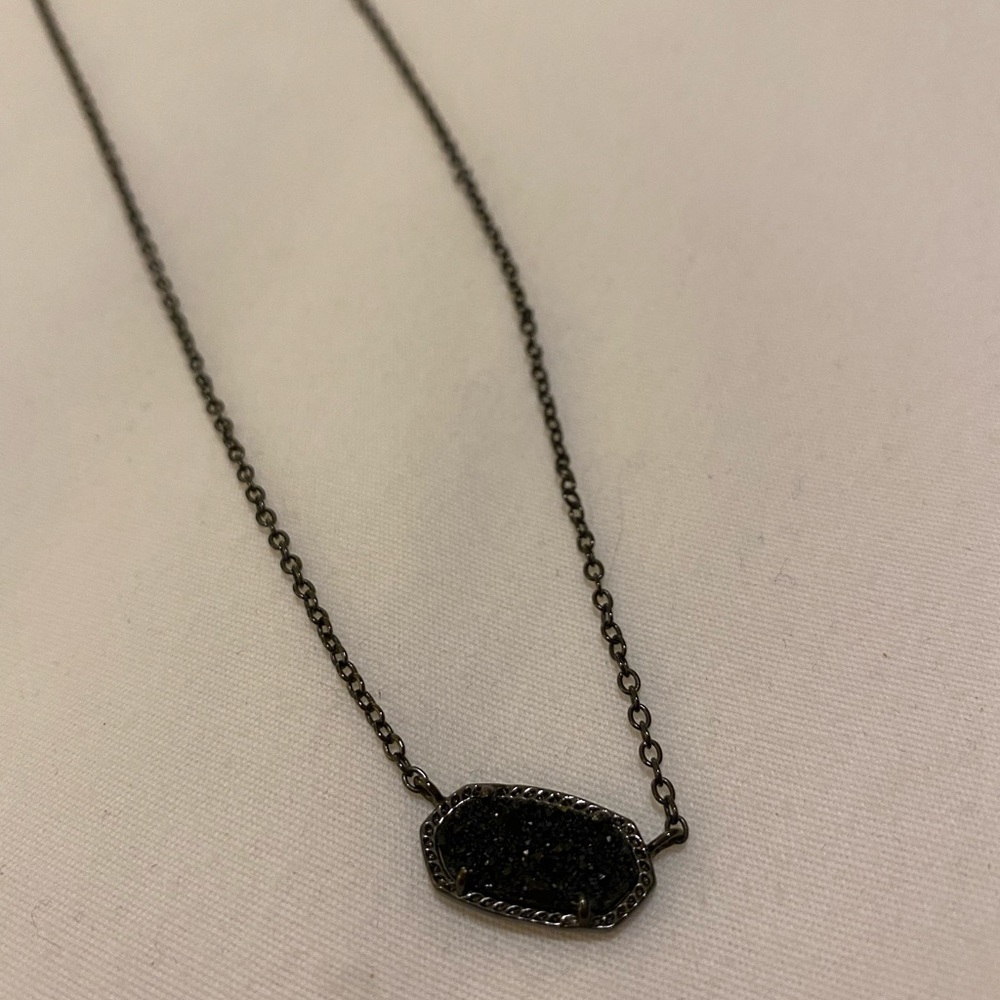 Kendra Scott black drusy Elisa necklace